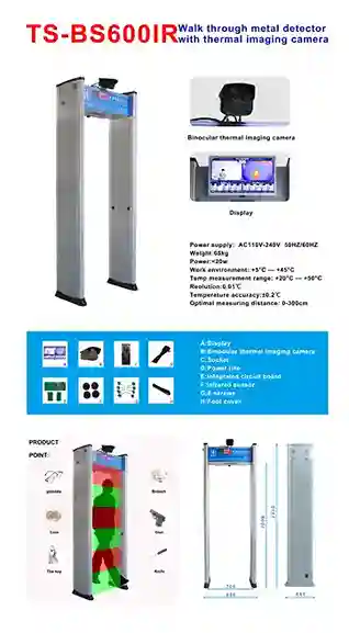 Thermal Camera Metal Detector Gate 18 Zone - Gambar 3