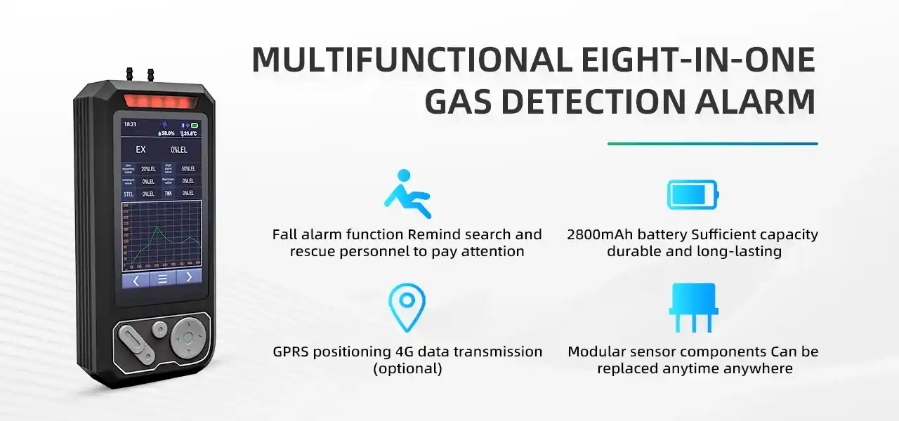 S319 Multifunctional Eight-in-One Gas Detection Alarm - Gambar 2